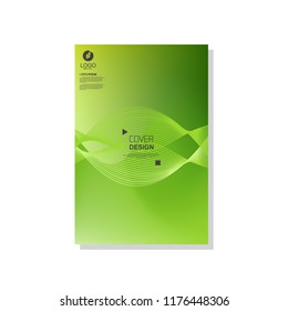 Green cover template. vector brochure, flyer template. magazine cover, modern design