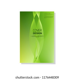 Green cover template. vector brochure, flyer template. magazine cover, modern design
