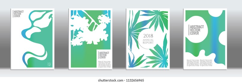 Green cover template. Wedding exotic layout. Background for corporate annual report, poster, magazine first page. Minimal leaflet, business flyer. Promotion concept card. A4 flat abstract cover