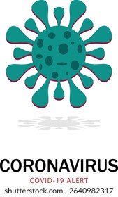 Green Covid Alert. Green Corona Alert. Modern coronavirus COVID-19 alert design in bold red style. Suitable for health campaigns, pandemic alerts, virus awareness graphics, and medical presentations.