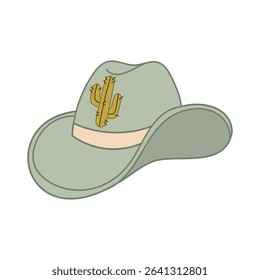 Green cowboy hat with cactus icon