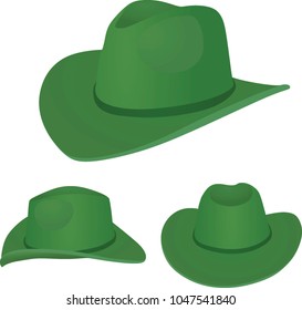 Green cowboy hat. vector illustration