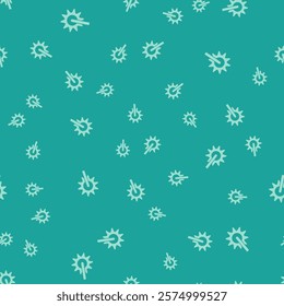 Green Cowboy horse riding spur for boot icon isolated seamless pattern on green background.  Vector