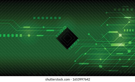 Green CPU Electronic Background technology vector that design for use for the largest background and also can use for smaller resolution. Green Electronic vector is designed by the abstract line art.