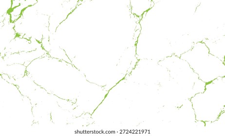 Líneas verdes de la grieta en el elemento blanco del diseño del patrón de la textura de la superficie aislado en fondo transparente