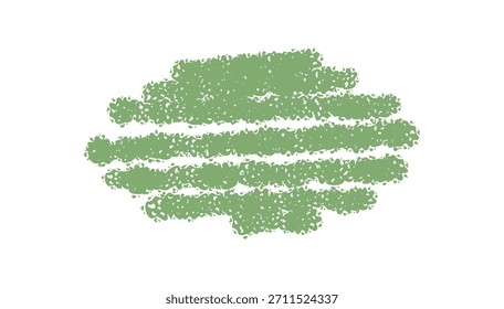 Burbuja de discurso de crayón verde en estilo de boceto. Cuadro de texto garabato e icono de círculo para símbolo de chat, fondo resaltado en la comunicación moderna. Elemento dibujado a mano vibrante para mensaje creativo.