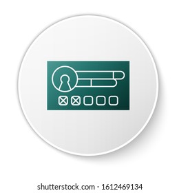 Green Create account screen icon isolated on white background. White circle button. Vector Illustration