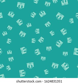Green Create account screen icon isolated seamless pattern on green background.  Vector Illustration