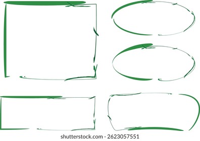 colección de marcos de arte de línea abstracta creativa verde