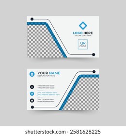 Green creative double sided natural shape business card template for corporate category business