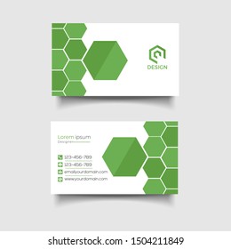 Green  creative honeycomb pattern business card 