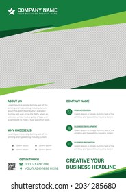 Green creative modern business poster design template