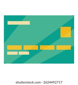 Green credit card isolated on white background, symbolizing secure online transactions and modern banking services