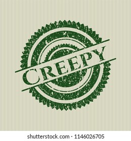 Green Creepy distress rubber grunge texture seal