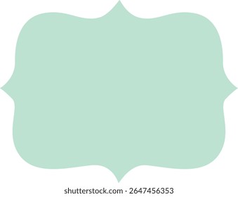 Green crest frame with smooth curved edges, ideal for headers, product labels, decorative tags, or retro-themed design accents.