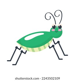 green cricket insect animal icon