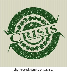 Green Crisis distressed grunge stamp