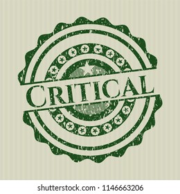 Green Critical distressed grunge seal