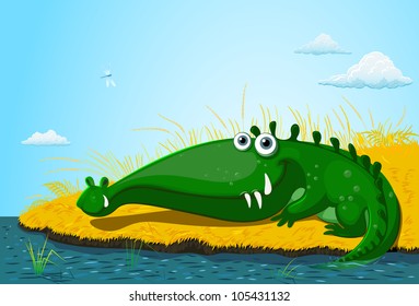 green crocodile