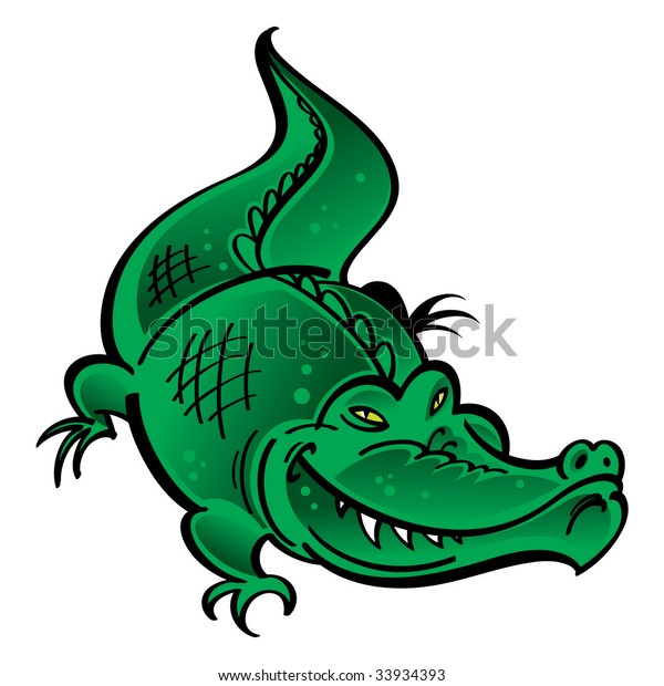 Green Crocodile Stock Vector (Royalty Free) 33934393