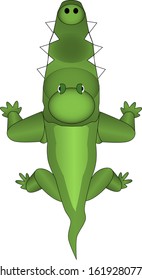 Green crocodile with big teeth