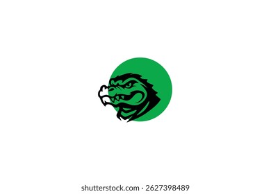 green crocodile image vector illustration logo design