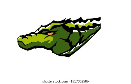 Green Crocodile Logo Yellow Eyes Stock Vector (Royalty Free) 1517332586 ...