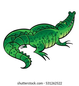 Green crocodile - wild animal, reptile, predator