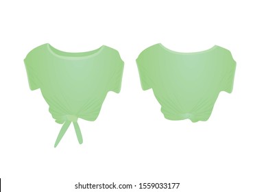Green  crop top. vector illustration