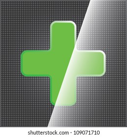 Green cross clean icon and dotted texture