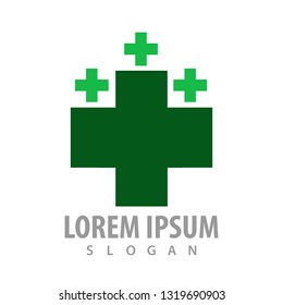 Green Cross logo concept design. Symbol graphic template element 