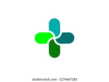 Green Cross Logo simple design for health clinic logo, pharmacy logo or health related brand logo
