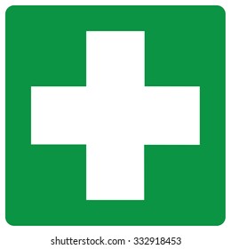 Green cross sign, Vector Illustration