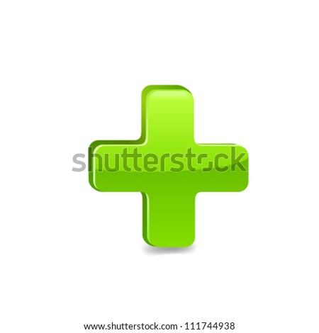 Green cross. Vector