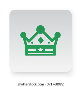 Green Crown icon on white app button