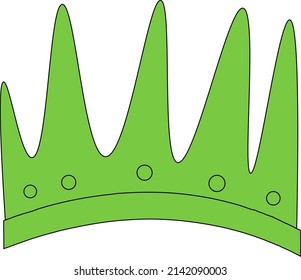 green crown isolated on white background