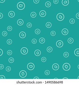 Green Cryptocurrency coin Dash icon isolated seamless pattern on green background background. Digital currency. Altcoin symbol. Blockchain based secure crypto currency. Vector Illustration