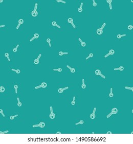 Green Cryptocurrency key icon isolated seamless pattern on green background background. Concept of cyber security or private key, digital key with technology interface. Vector Illustration