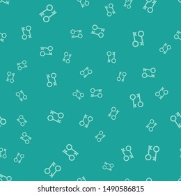 Green Cryptocurrency key icon isolated seamless pattern on green background background. Concept of cyber security or private key, digital key with technology interface. Vector Illustration