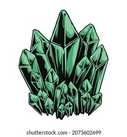 green crystal character vector illustration tshirt design