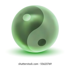 Green Crystal Yin Yang Sphere (Vector)