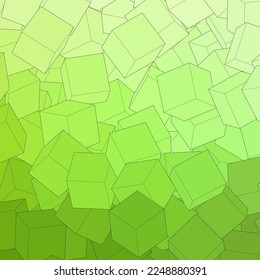 Green cube. Abstract vector template for presentation.