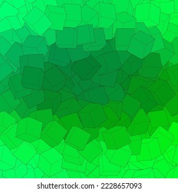 Green cube Geometric background. Template for presentation, advertising, banner.