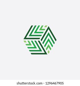 green cube hexagon logo vector box