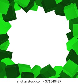 Green cubes composition.Background template.Vector cubes.