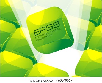Green cubes. Vector.