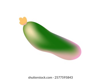 Green cucumber icon in gradient style. Fresh summer vegetable, farm eating. Healthy food, organic Crop of farming plant, Agriculture harvest. Flat isolated vector illustration on white background