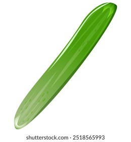 Pepino verde aislado sobre fondo blanco. Vegetales frescos. Veggie saludable en estilo plano