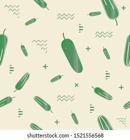 Green cucumber pattern, can be used as a background on world vegan day