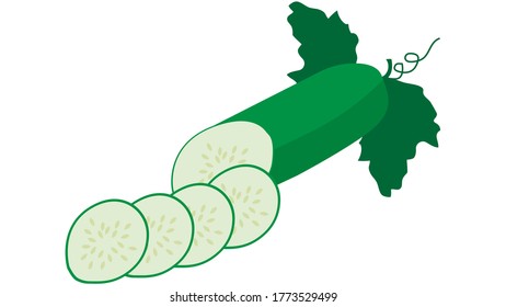 Green cucumber. Vector image, eps 10